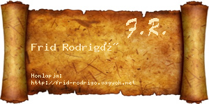 Frid Rodrigó névjegykártya